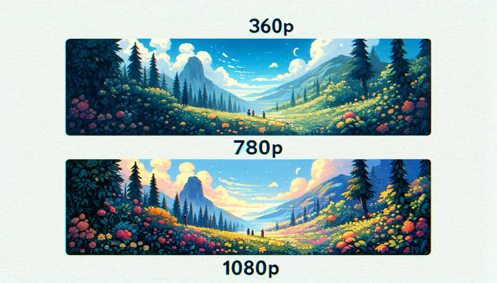 360p Resolution Image 360p 720p 1080p 해상도 동영상 재생시 필요 네트워크 속도 - bongbong-w